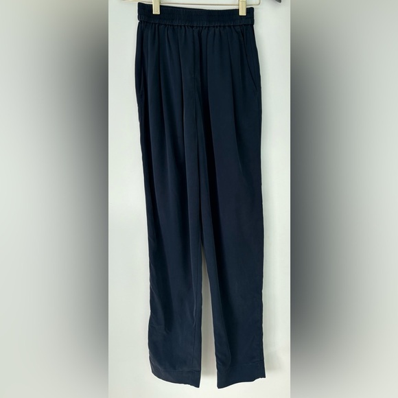 Kit and Ace Navy Silk Pants, Size 0 - Picture 1 of 5